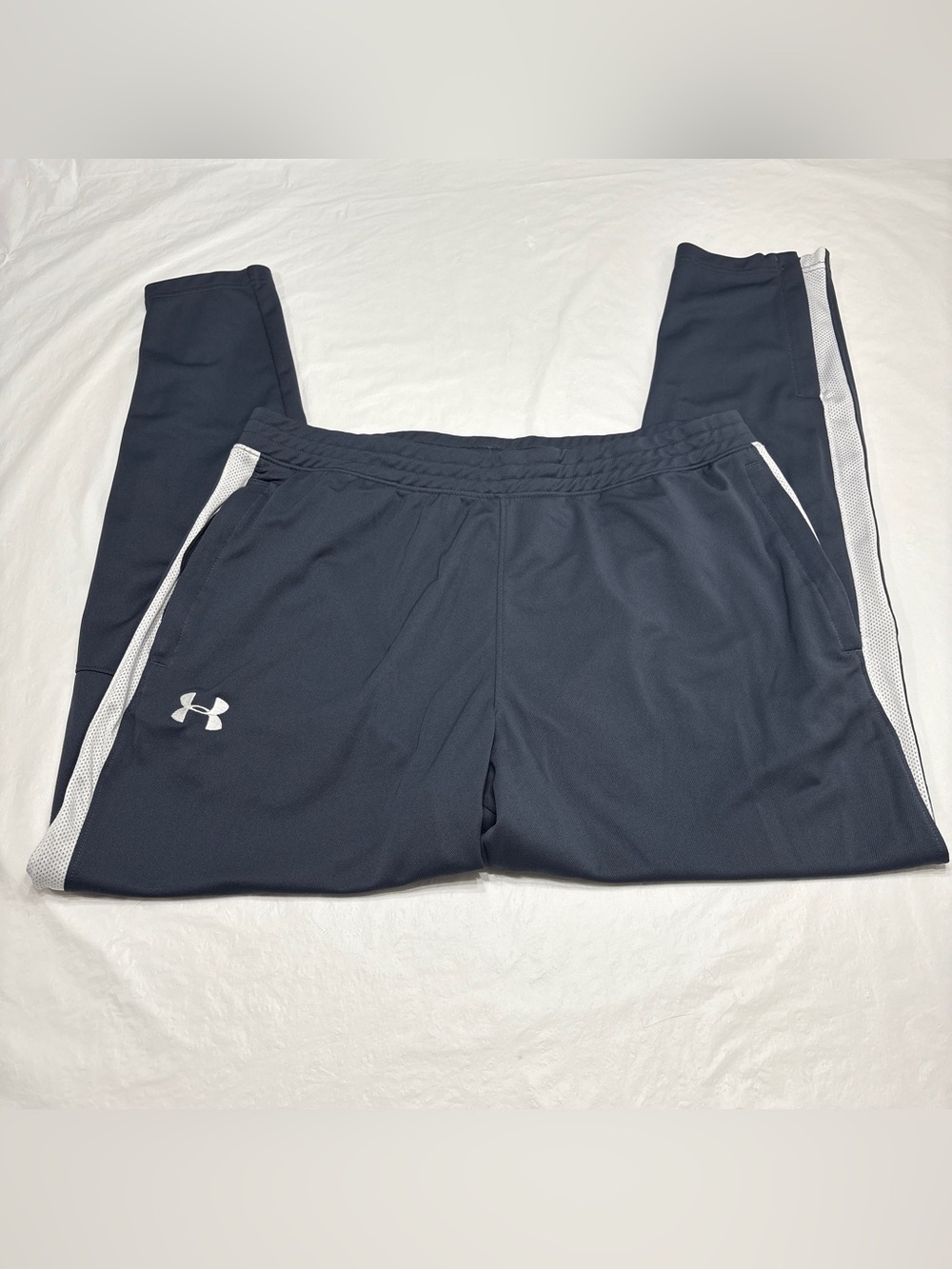 Under Armour Pants Mens XL Sportstyle Pique Track Fitted Gray Training Joggers